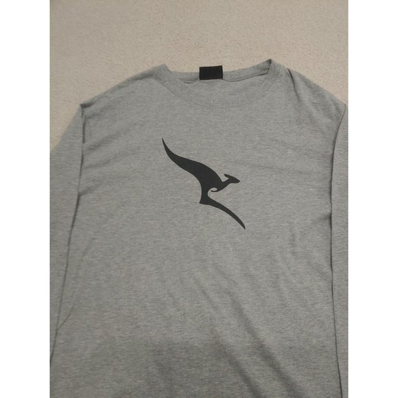 Peter Morrissey Qantas T Shirt Men L/XL Gray long Sleeve Casual kangaroo airline - Picture 4 of 11
